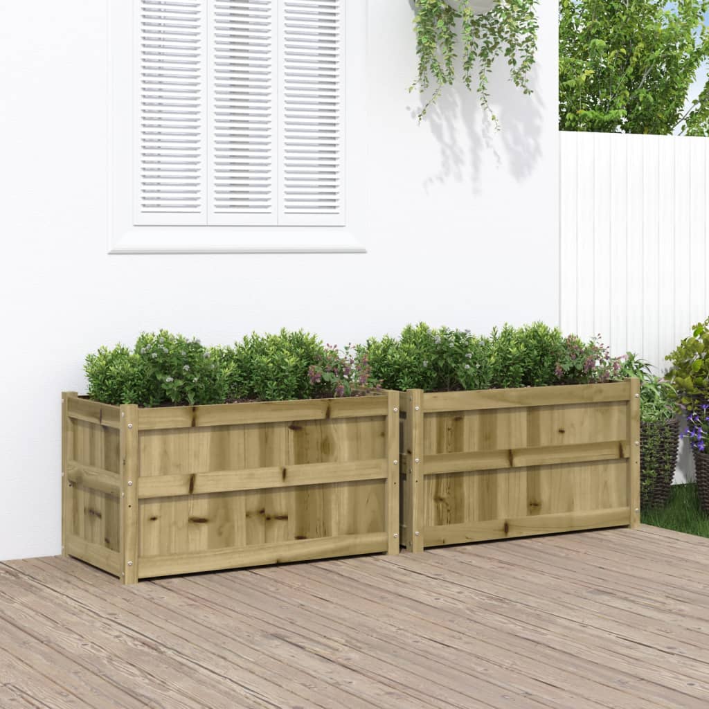 vidaXL Jardiniere de gradina , 2 buc., lemn de pin impregnat vidaXL Jardiniere de gradina , 2 buc., lemn de pin impregnat