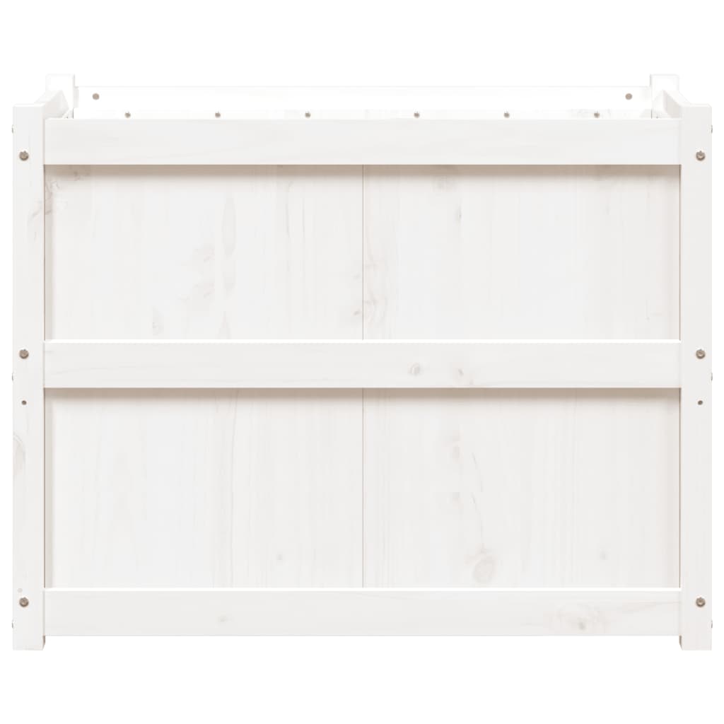 vidaXL Jardinieră de grădină, alb, 90x50x70 cm, lemn masiv de pin vidaXL Jardinieră de grădină, alb, 90x50x70 cm, lemn masiv de pin
