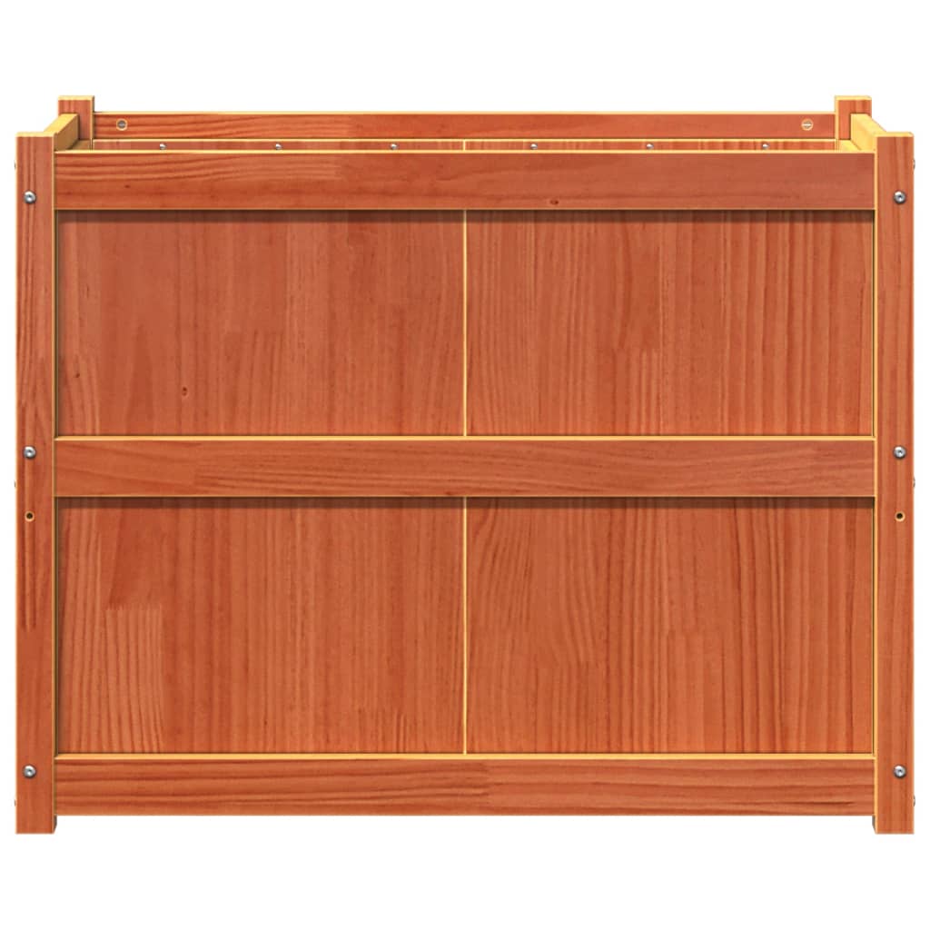 vidaXL Jardinieră de grădină, maro ceruit, 90x50x70 cm, lemn masiv pin vidaXL Jardinieră de grădină, maro ceruit, 90x50x70 cm, lemn masiv pin