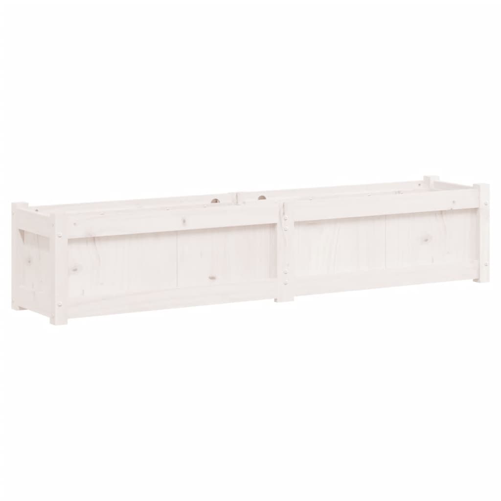 vidaXL Jardinieră de grădină, alb, 150x31x31 cm, lemn masiv de pin vidaXL Jardinieră de grădină, alb, 150x31x31 cm, lemn masiv de pin