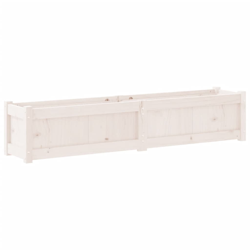 vidaXL Jardinieră de grădină, alb, 150x31x31 cm, lemn masiv de pin vidaXL Jardinieră de grădină, alb, 150x31x31 cm, lemn masiv de pin