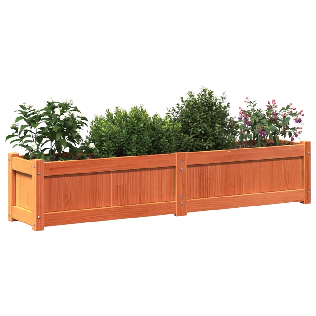 vidaXL Jardiniere de grădină, 2 buc., maro ceruit, lemn masiv de pin vidaXL Jardiniere de grădină, 2 buc., maro ceruit, lemn masiv de pin