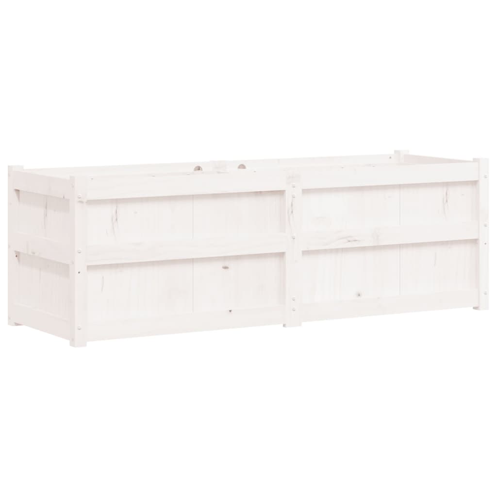 vidaXL Jardinieră de grădină, alb, 150x50x50 cm, lemn masiv de pin vidaXL Jardinieră de grădină, alb, 150x50x50 cm, lemn masiv de pin