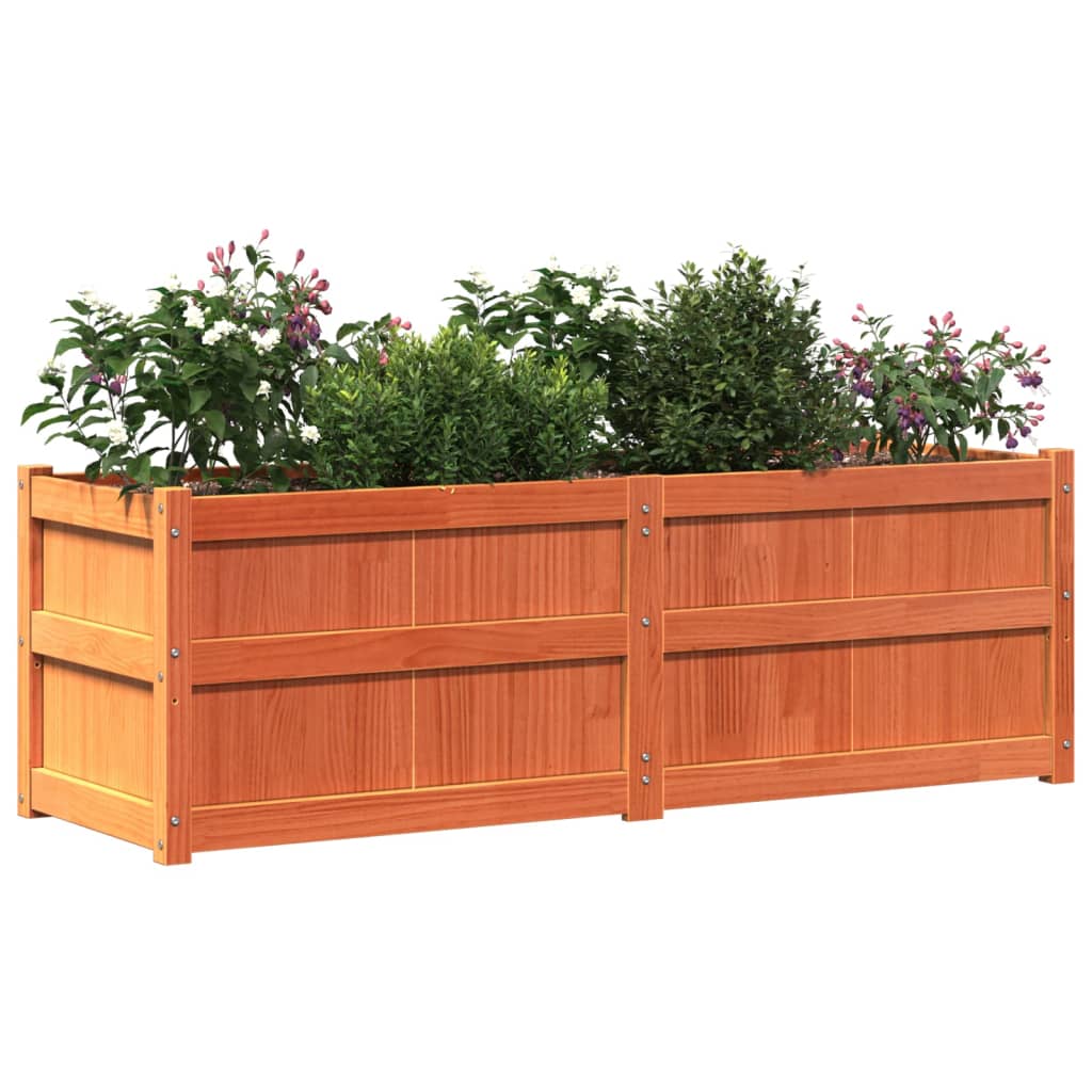 vidaXL Jardinieră de grădină, maro ceruit, 150x50x50 cm lemn masiv pin vidaXL Jardinieră de grădină, maro ceruit, 150x50x50 cm lemn masiv pin