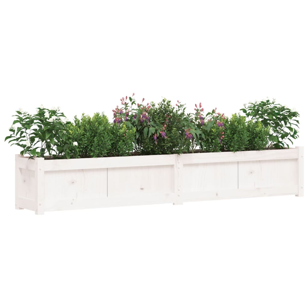 vidaXL Jardiniere de grădină, 2 buc., alb, lemn masiv de pin vidaXL Jardiniere de grădină, 2 buc., alb, lemn masiv de pin