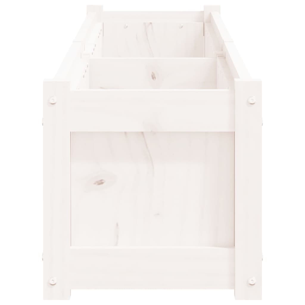 vidaXL Jardiniere de grădină, 2 buc., alb, lemn masiv de pin vidaXL Jardiniere de grădină, 2 buc., alb, lemn masiv de pin