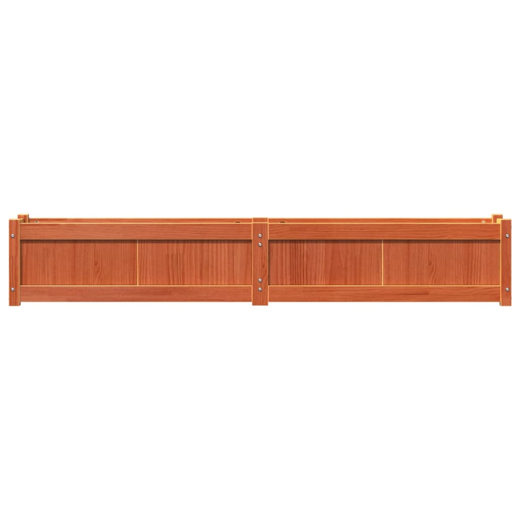 vidaXL Jardinieră de grădină, maro ceruit, 180x31x31 cm lemn masiv pin