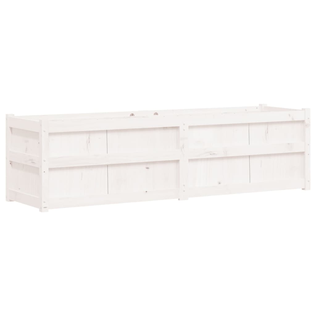 vidaXL Jardinieră de grădină, alb, 180x50x50 cm, lemn masiv de pin vidaXL Jardinieră de grădină, alb, 180x50x50 cm, lemn masiv de pin