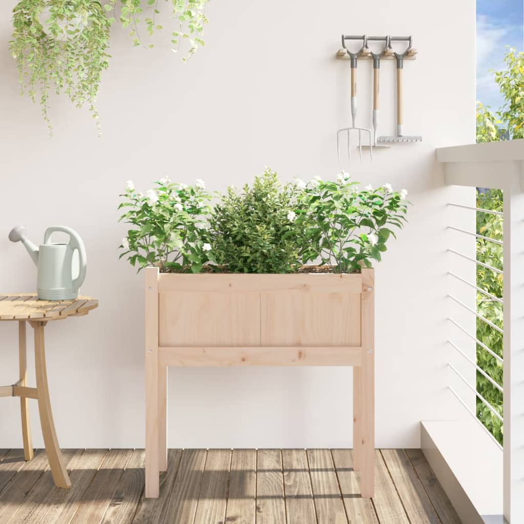 vidaXL Jardinier de grădină cu picioare, 70x31x70cm, lemn masiv de pin