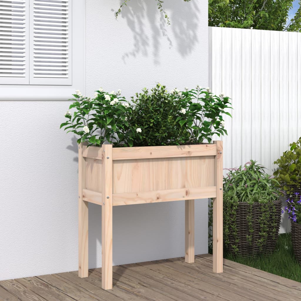 vidaXL Jardinier de grădină cu picioare, 70x31x70cm, lemn masiv de pin