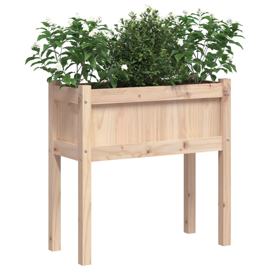 vidaXL Jardiniere de grădină cu picioare, 2 buc., lemn masiv de pin