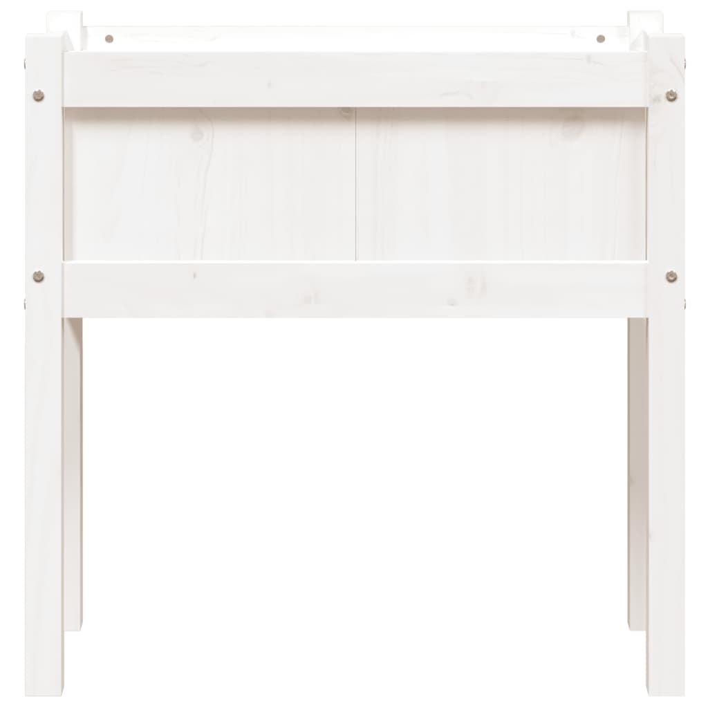 vidaXL Jardinier de grădină cu picioare, alb, 70x31x70 cm, lemn masiv