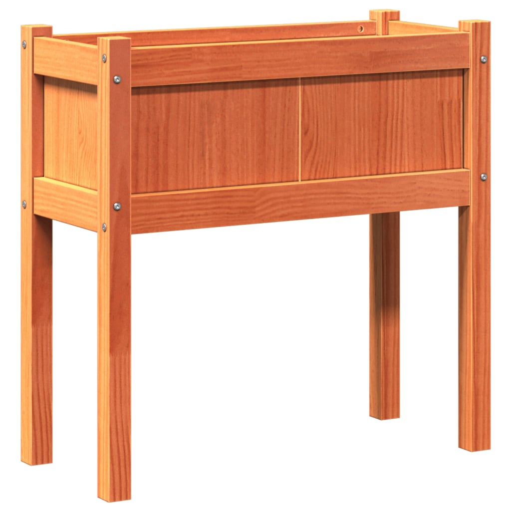 vidaXL Jardinieră grădină cu picioare maro ceruit 70x31x70 cm lemn pin vidaXL Jardinieră grădină cu picioare maro ceruit 70x31x70 cm lemn pin