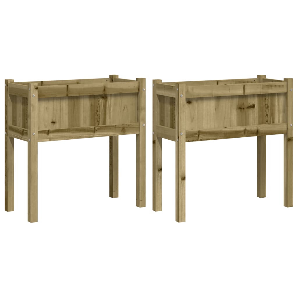 vidaXL Jardiniere de gradina cu picioare 2 buc. lemn de pin impregnat vidaXL Jardiniere de gradina cu picioare 2 buc. lemn de pin impregnat