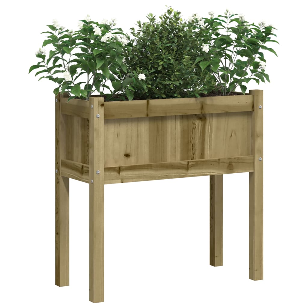 vidaXL Jardiniere de gradina cu picioare 2 buc. lemn de pin impregnat vidaXL Jardiniere de gradina cu picioare 2 buc. lemn de pin impregnat