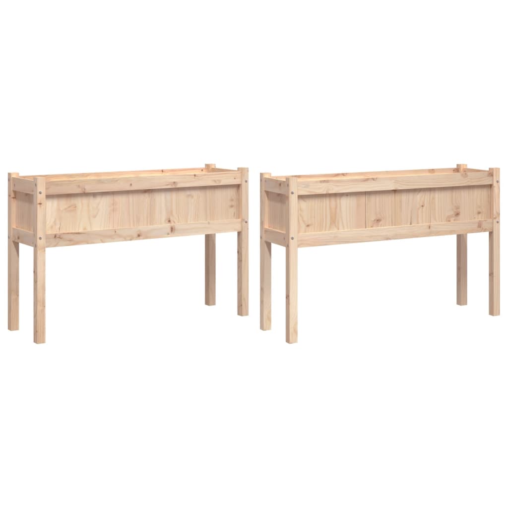 vidaXL Jardiniere de grădină cu picioare, 2 buc., lemn masiv de pin vidaXL Jardiniere de grădină cu picioare, 2 buc., lemn masiv de pin