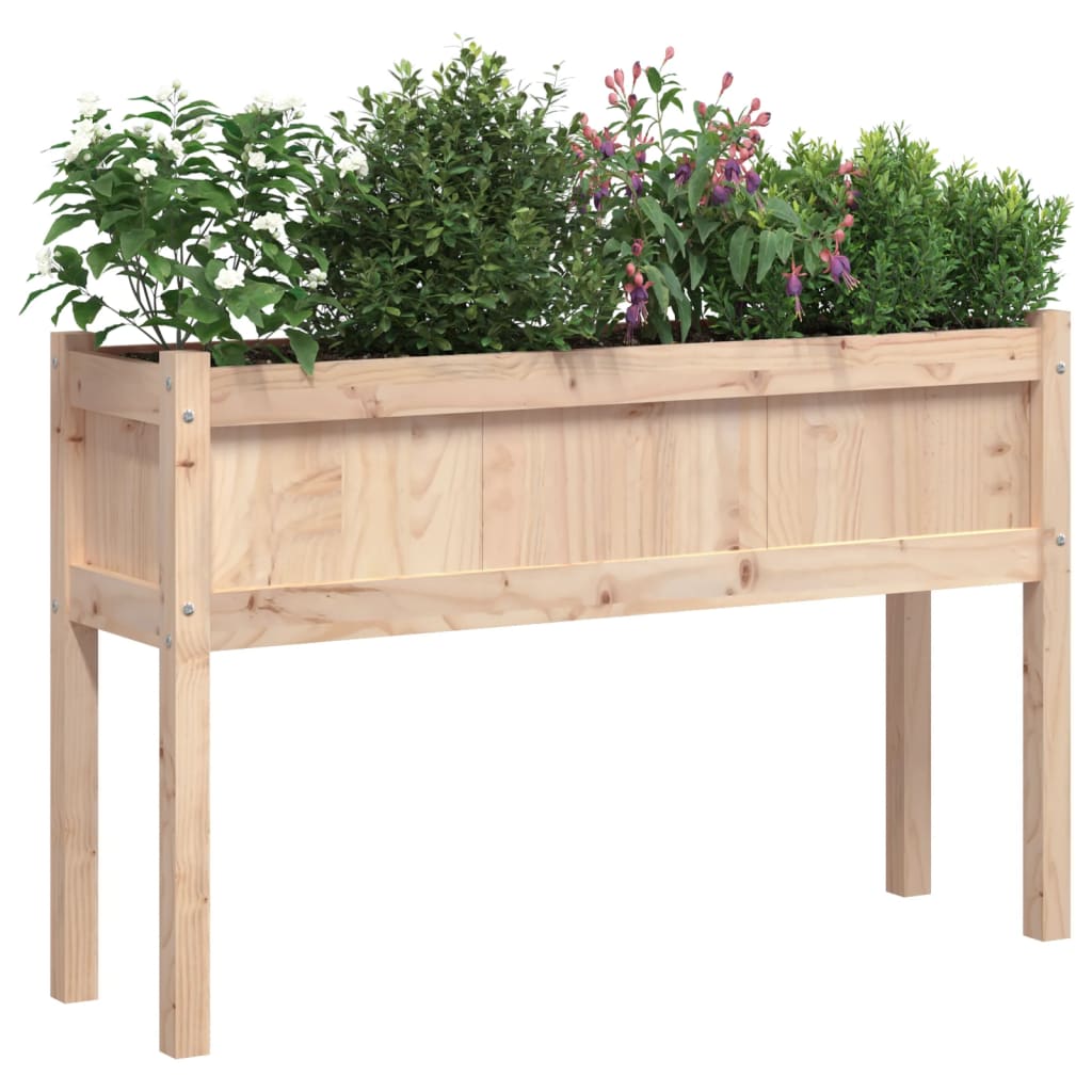 vidaXL Jardiniere de grădină cu picioare, 2 buc., lemn masiv de pin vidaXL Jardiniere de grădină cu picioare, 2 buc., lemn masiv de pin