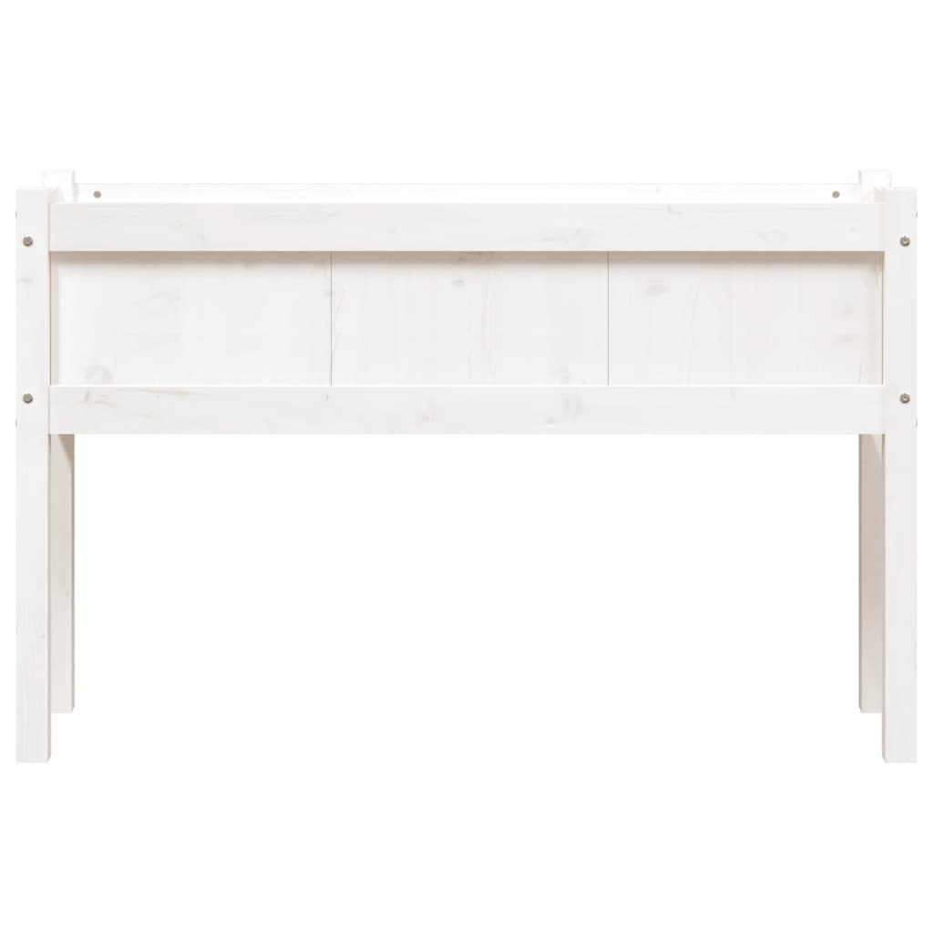 vidaXL Jardinier de grădină cu picioare, alb, 110x31x70 cm, lemn masiv