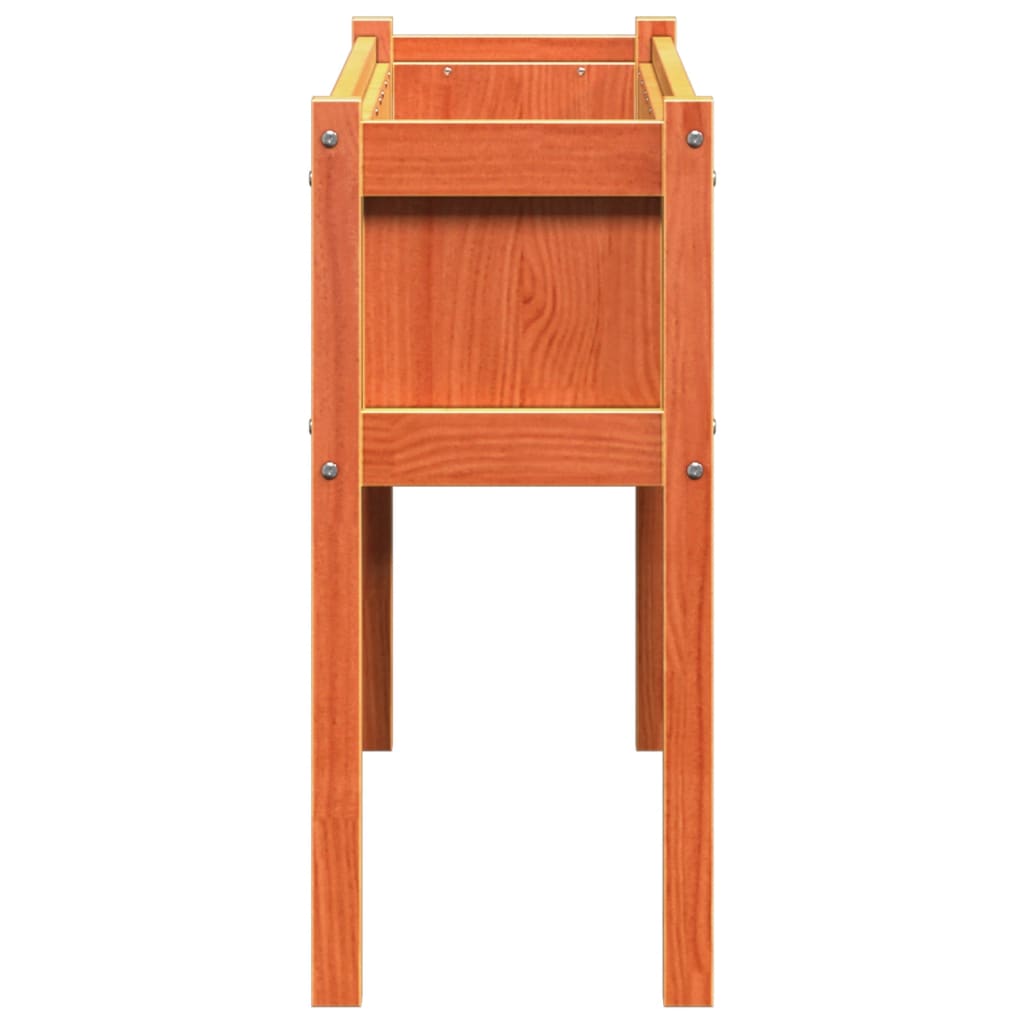 vidaXL Jardinieră grădină cu picioare maro ceruit 110x31x70cm lemn pin vidaXL Jardinieră grădină cu picioare maro ceruit 110x31x70cm lemn pin