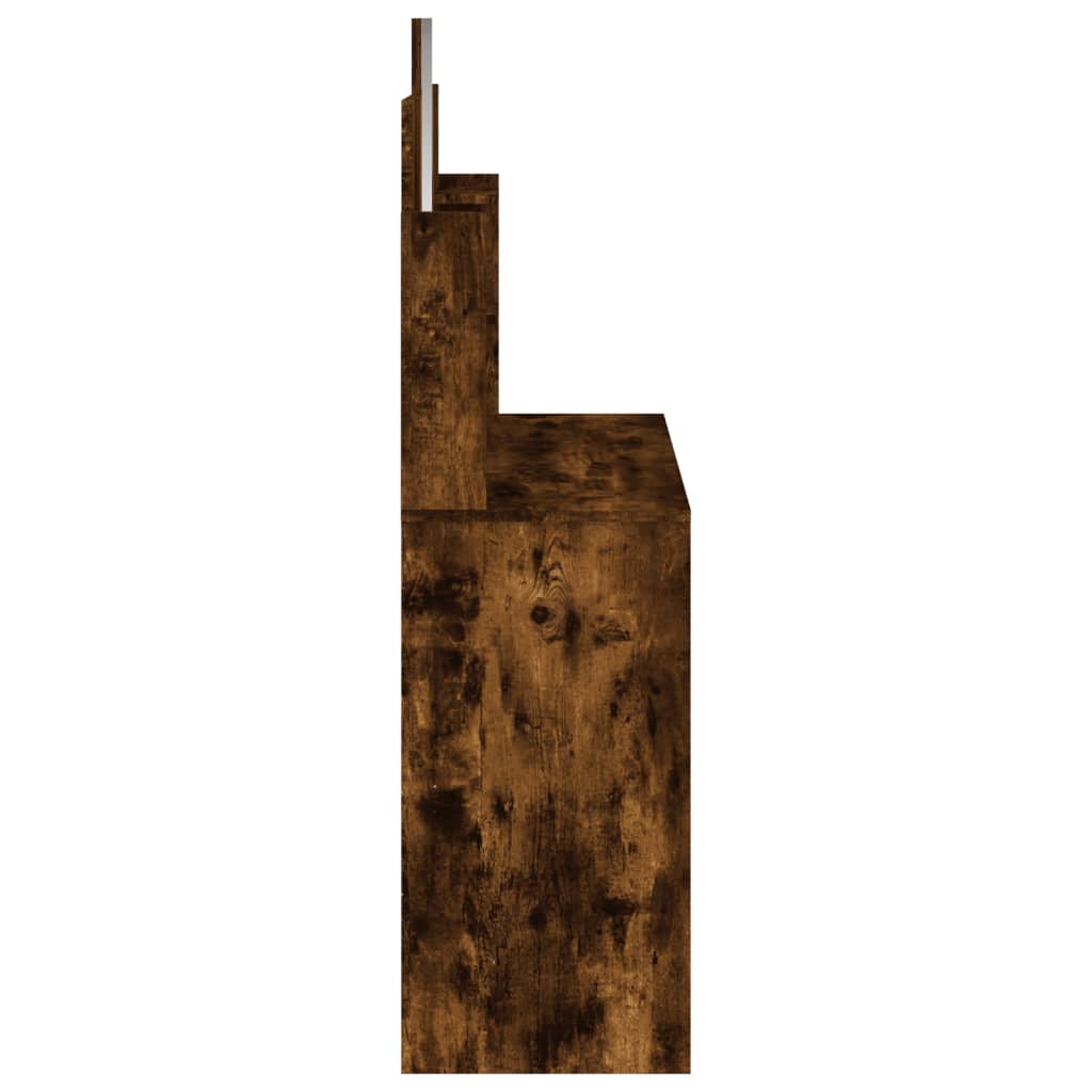 vidaXL Masă de toaletă cu oglindă, stejar fumuriu, 96x39x142 cm