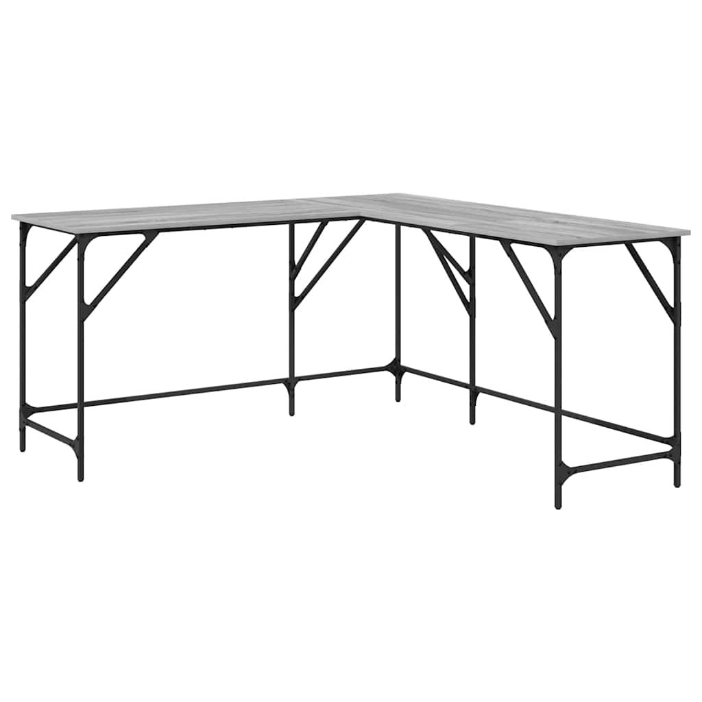 vidaXL Birou, gri sonoma, 149x149x75 cm, lemn prelucrat