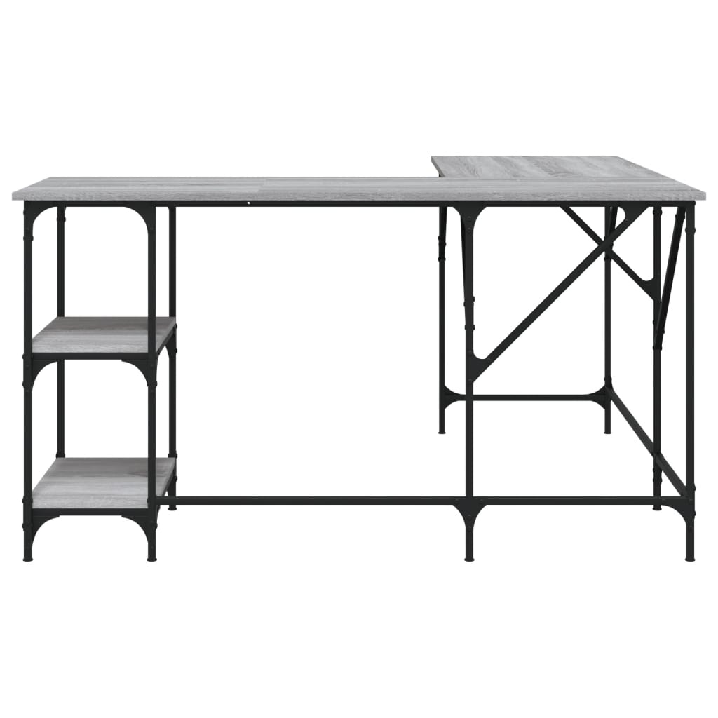 vidaXL Birou, gri sonoma, 139x139x75 cm, lemn prelucrat