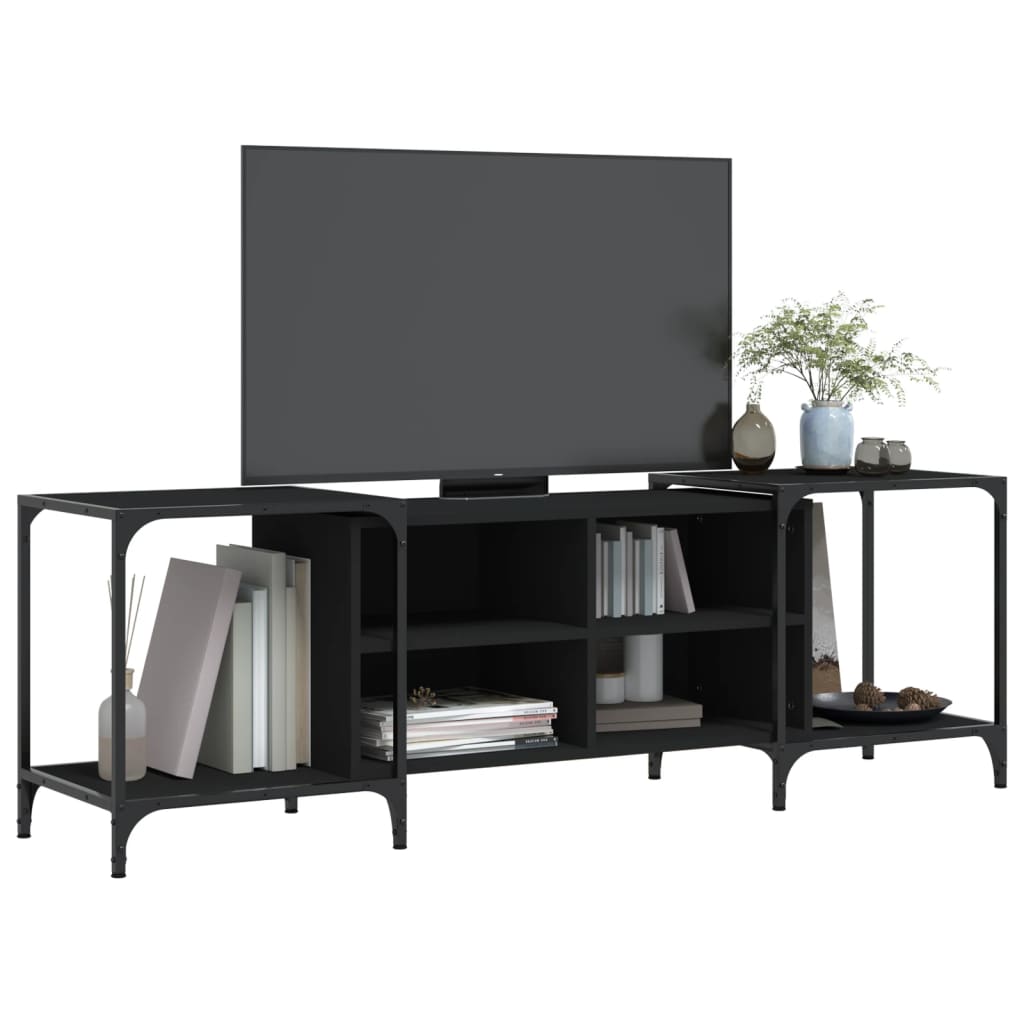 vidaXL Comodă TV, negru, 153x37x50 cm, lemn compozit