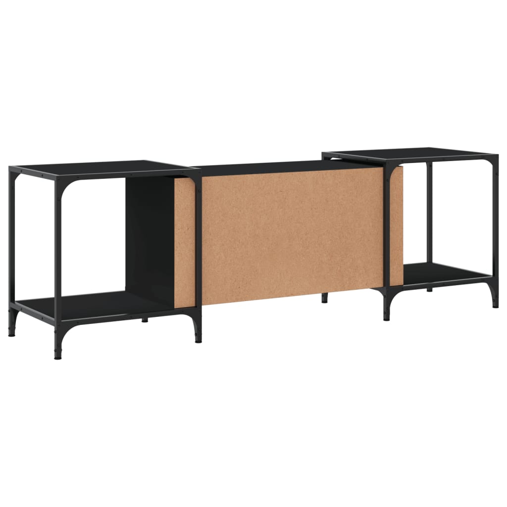 vidaXL Comodă TV, negru, 153x37x50 cm, lemn compozit