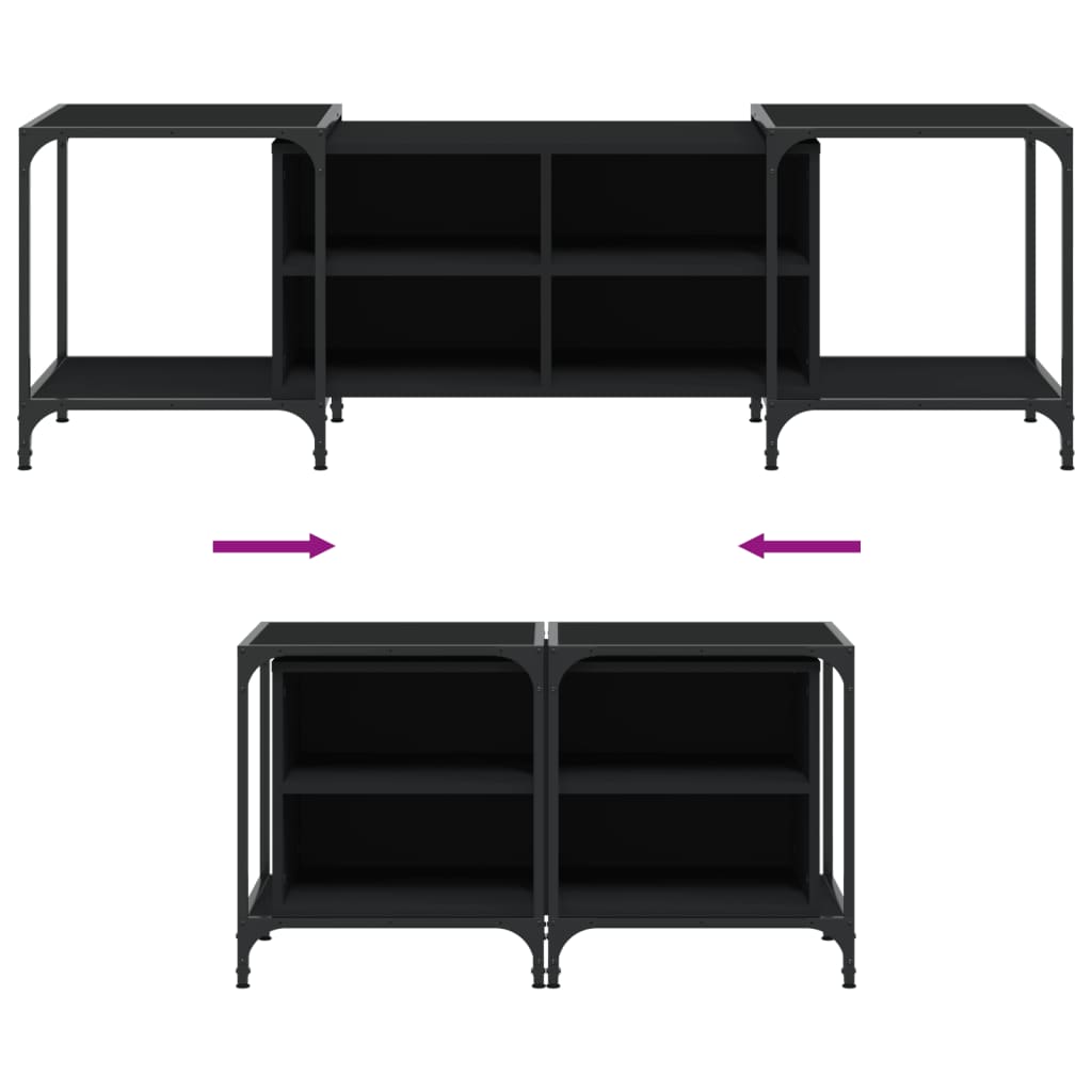 vidaXL Comodă TV, negru, 153x37x50 cm, lemn compozit