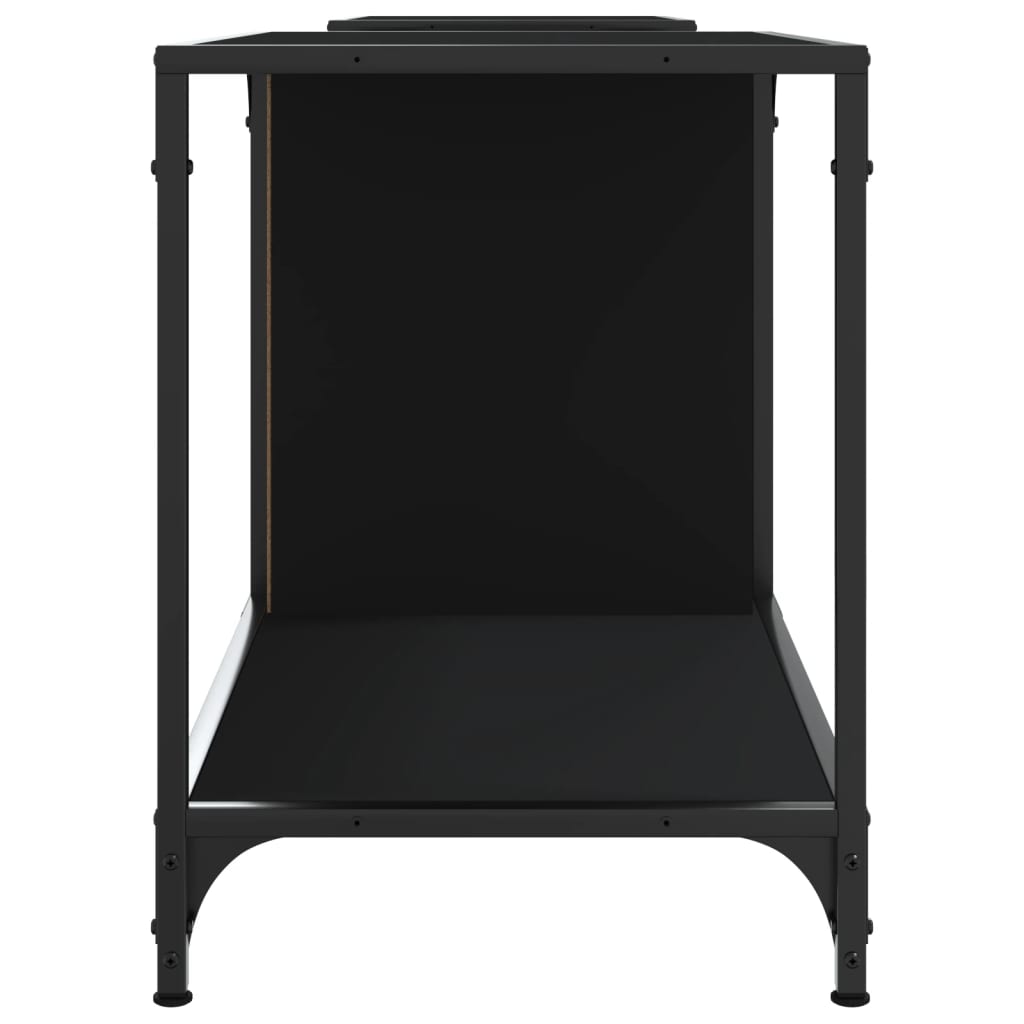 vidaXL Comodă TV, negru, 203x37x50 cm, lemn prelucrat