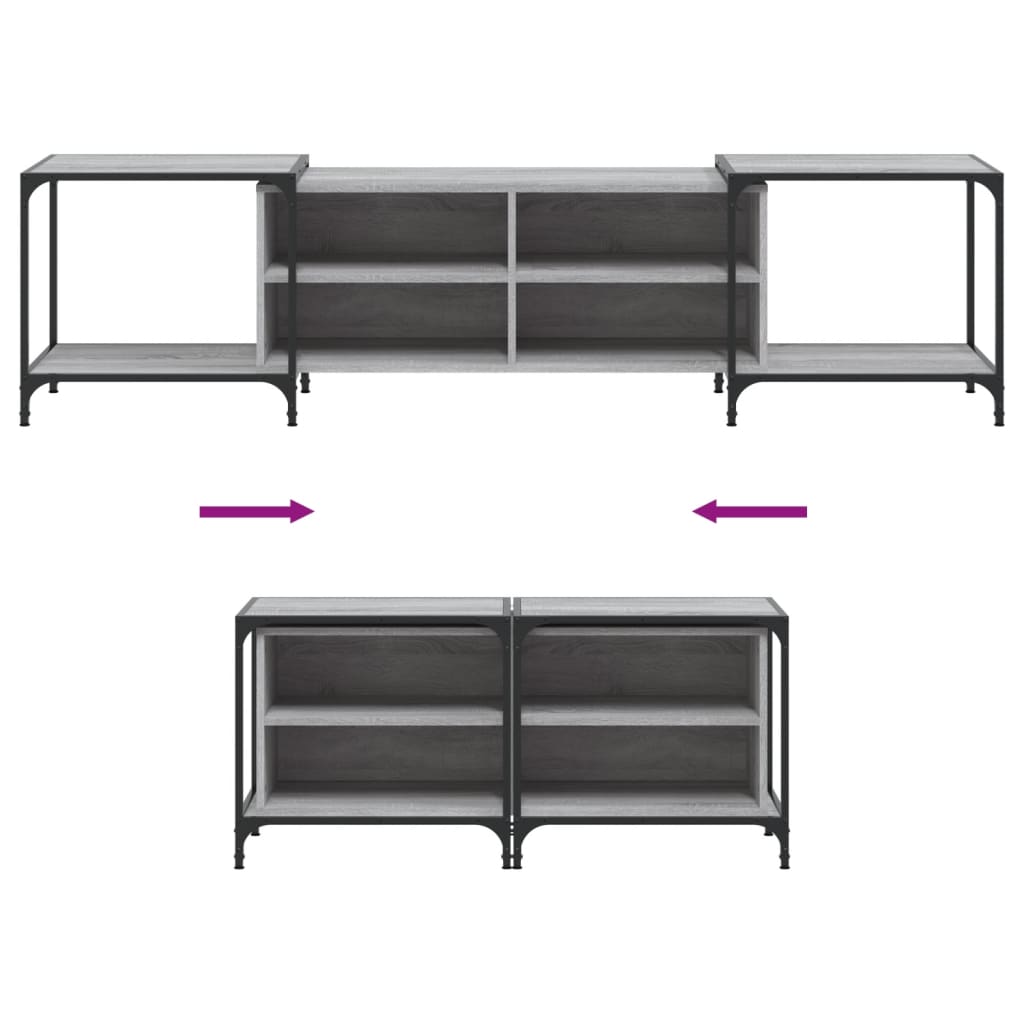 vidaXL Comodă TV, gri sonoma, 203x37x50 cm, lemn prelucrat vidaXL Comodă TV, gri sonoma, 203x37x50 cm, lemn prelucrat