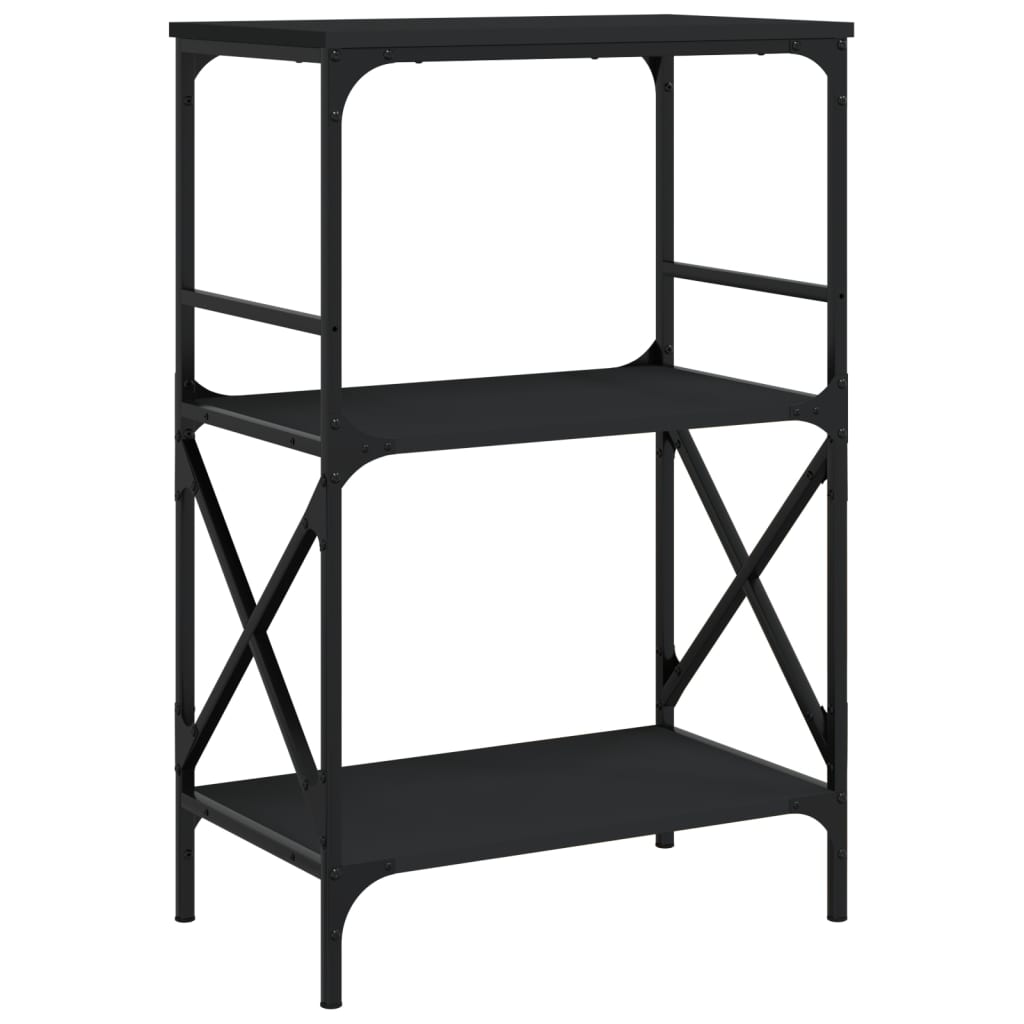 vidaXL Bibliotecă cu 3 niveluri, negru, 59x35x90,5 cm lemn compozit vidaXL Bibliotecă cu 3 niveluri, negru, 59x35x90,5 cm lemn compozit