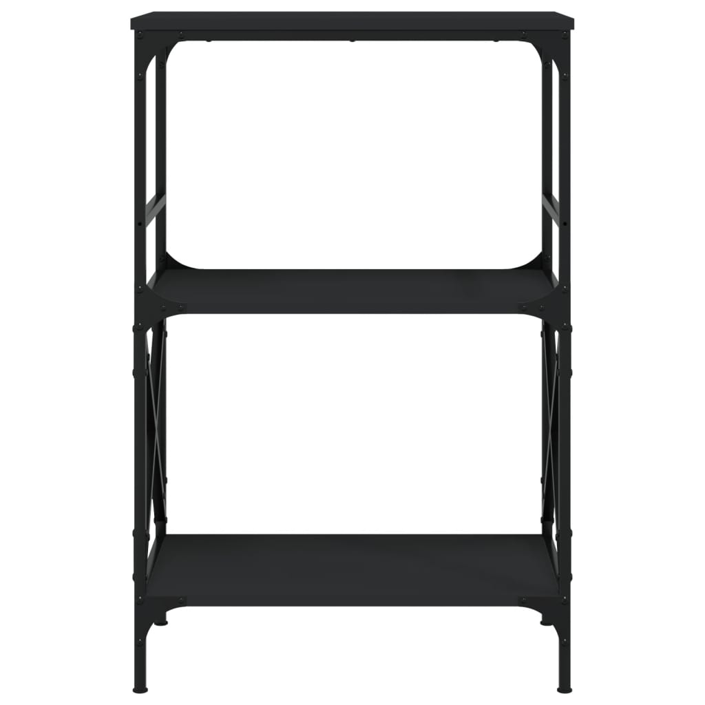 vidaXL Bibliotecă cu 3 niveluri, negru, 59x35x90,5 cm lemn compozit vidaXL Bibliotecă cu 3 niveluri, negru, 59x35x90,5 cm lemn compozit