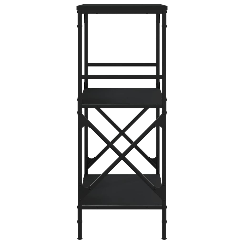vidaXL Bibliotecă cu 3 niveluri, negru, 59x35x90,5 cm lemn compozit vidaXL Bibliotecă cu 3 niveluri, negru, 59x35x90,5 cm lemn compozit