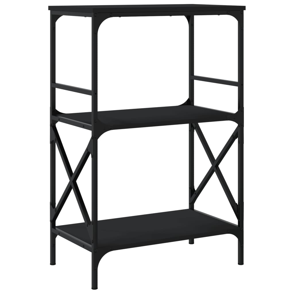 vidaXL Bibliotecă cu 3 niveluri, negru, 59x35x90,5 cm lemn compozit vidaXL Bibliotecă cu 3 niveluri, negru, 59x35x90,5 cm lemn compozit