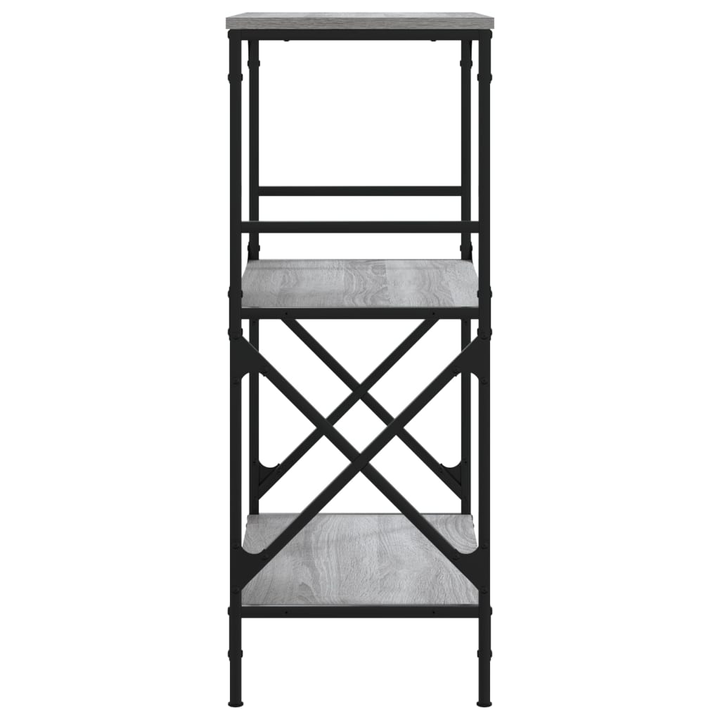 vidaXL Bibliotecă 3 niveluri gri sonoma 59x35x90,5 cm, lemn prelucrat