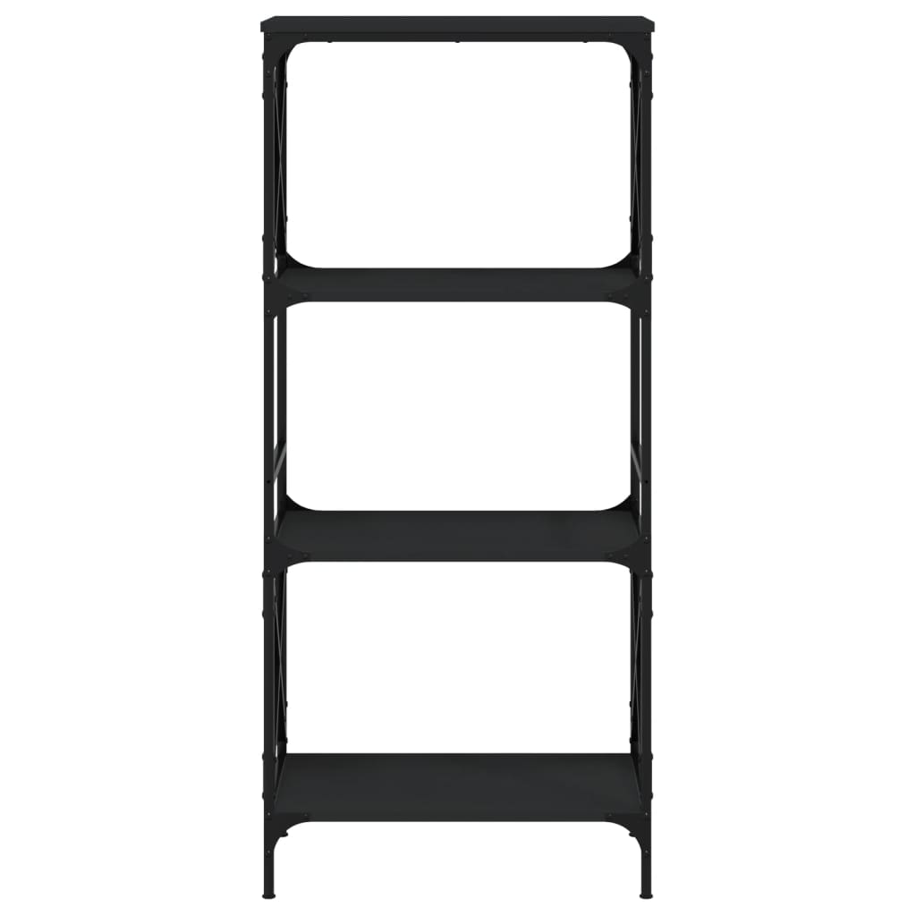 vidaXL Bibliotecă cu 4 niveluri, negru, 59x35x132 cm, lemn prelucrat vidaXL Bibliotecă cu 4 niveluri, negru, 59x35x132 cm, lemn prelucrat
