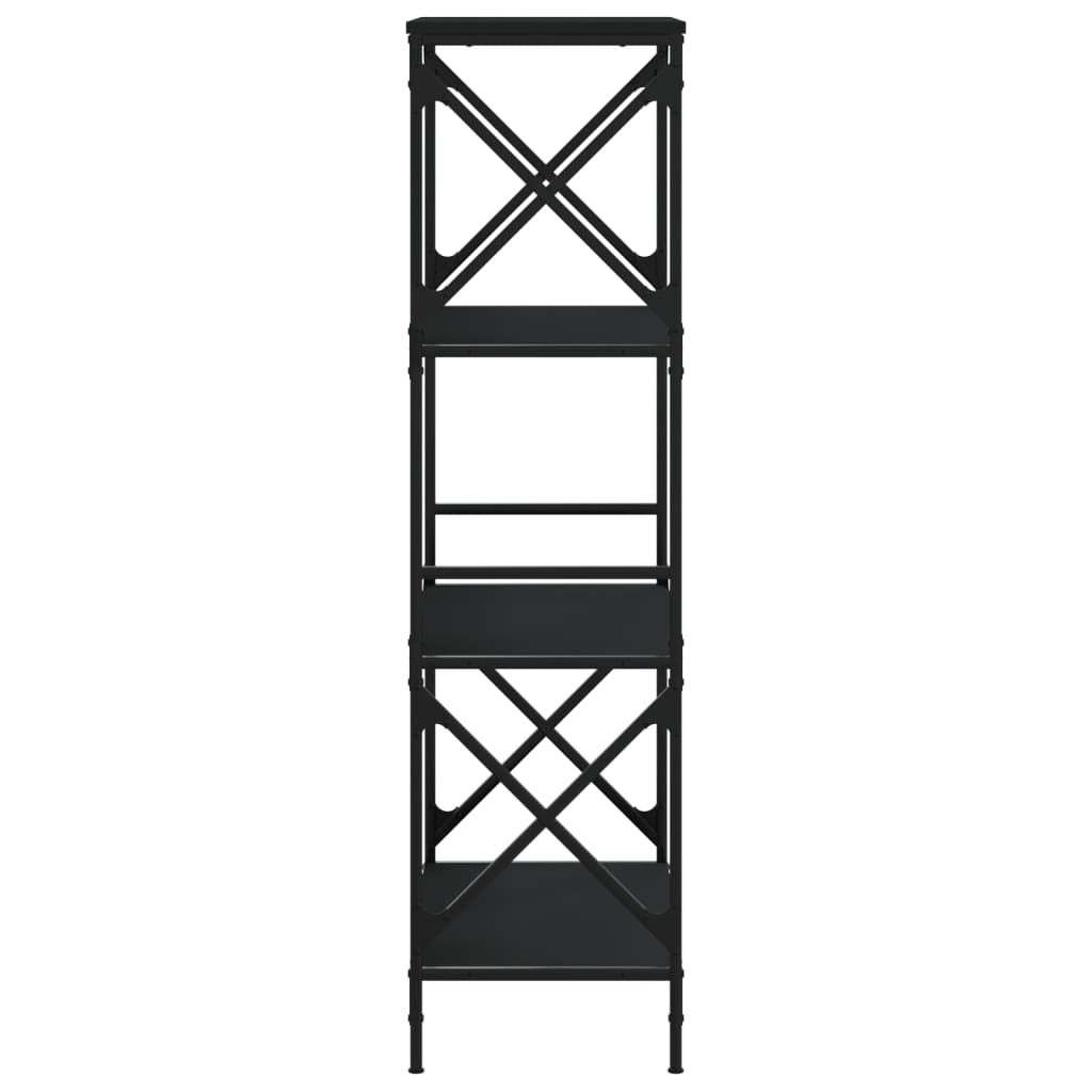 vidaXL Bibliotecă cu 4 niveluri, negru, 59x35x132 cm, lemn prelucrat vidaXL Bibliotecă cu 4 niveluri, negru, 59x35x132 cm, lemn prelucrat