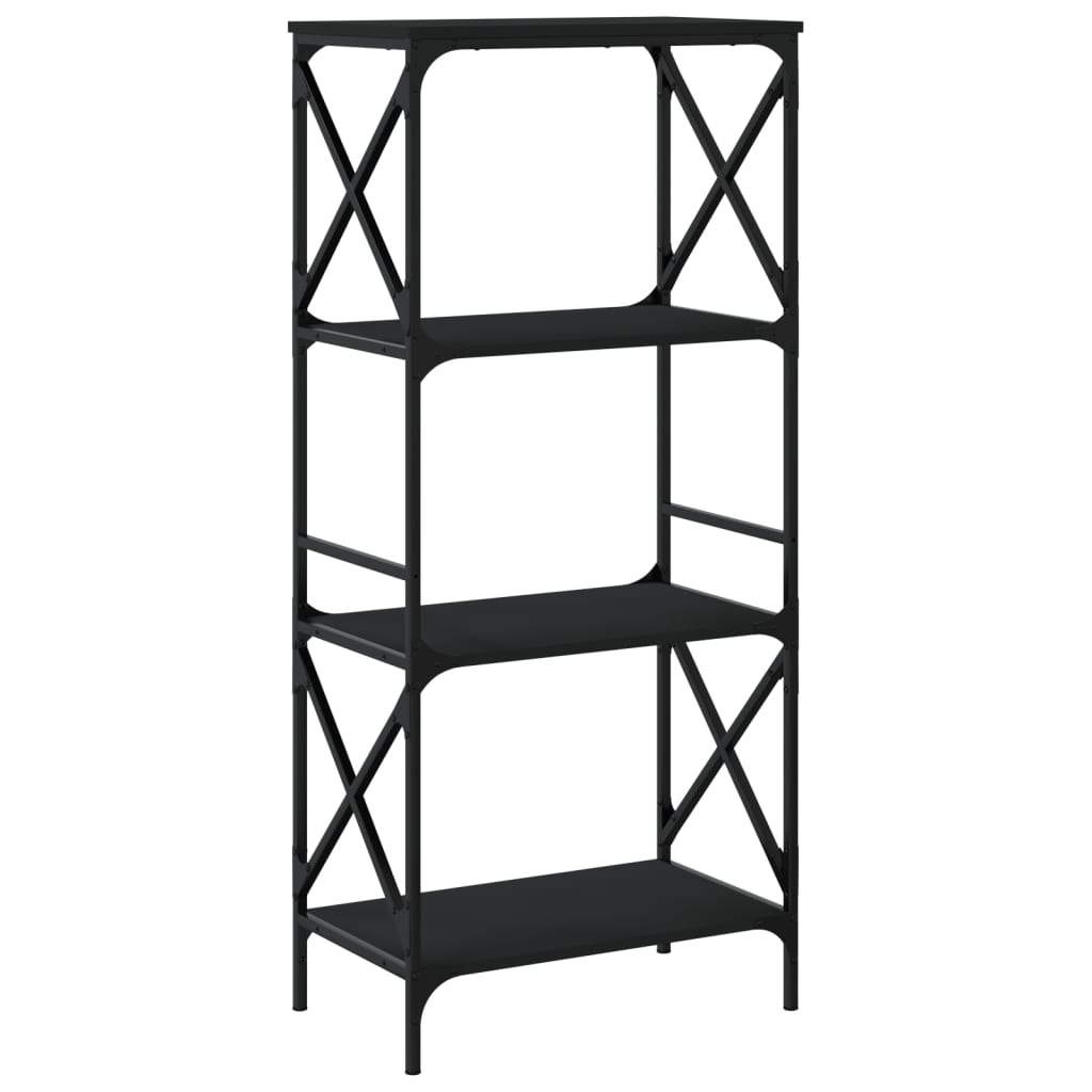 vidaXL Bibliotecă cu 4 niveluri, negru, 59x35x132 cm, lemn prelucrat vidaXL Bibliotecă cu 4 niveluri, negru, 59x35x132 cm, lemn prelucrat