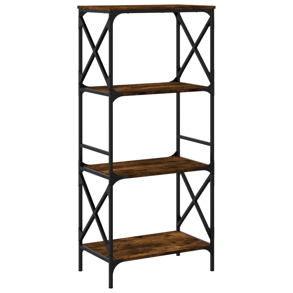 vidaXL Bibliotecă 4 niveluri stejar afumat 59x35x132 cm lemn prelucrat vidaXL Bibliotecă 4 niveluri stejar afumat 59x35x132 cm lemn prelucrat