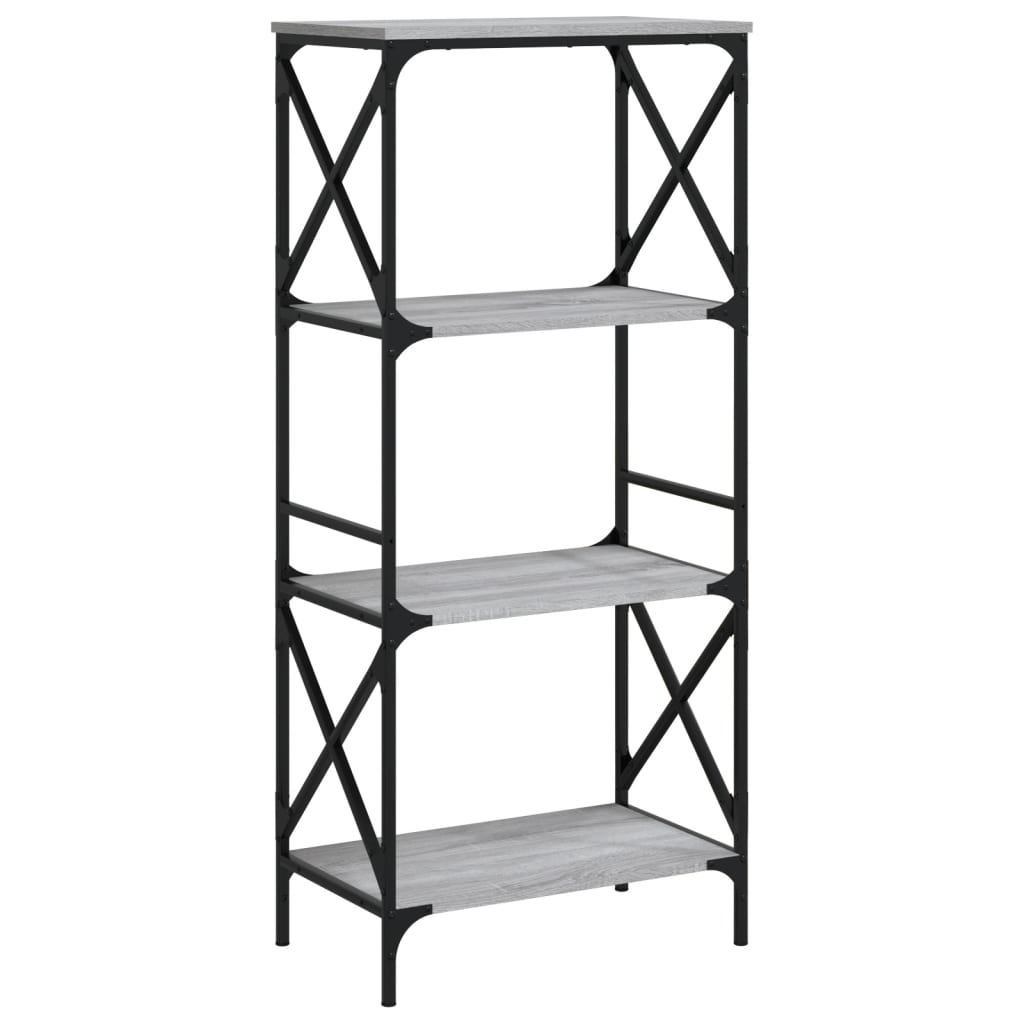 vidaXL Bibliotecă cu 4 niveluri gri sonoma 59x35x132 cm lemn prelucrat vidaXL Bibliotecă cu 4 niveluri gri sonoma 59x35x132 cm lemn prelucrat