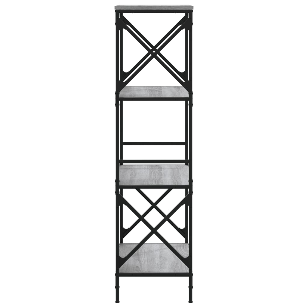 vidaXL Bibliotecă cu 4 niveluri gri sonoma 59x35x132 cm lemn prelucrat vidaXL Bibliotecă cu 4 niveluri gri sonoma 59x35x132 cm lemn prelucrat