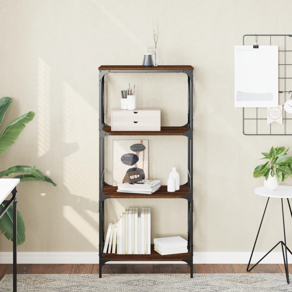 vidaXL Bibliotecă 4 niveluri, stejar maro 59x35x132 cm, lemn prelucrat vidaXL Bibliotecă 4 niveluri, stejar maro 59x35x132 cm, lemn prelucrat