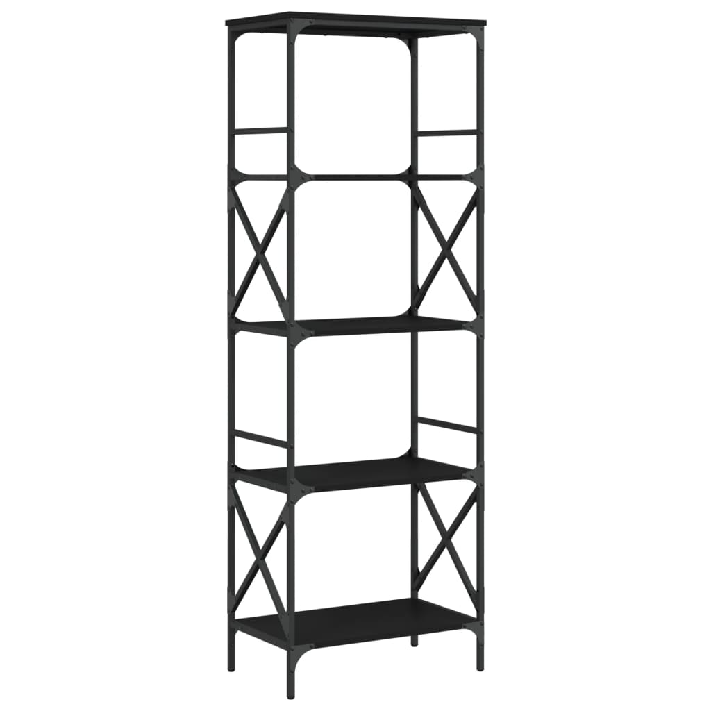 vidaXL Bibliotecă cu 5 niveluri, negru, 59x35x171 cm, lemn prelucrat vidaXL Bibliotecă cu 5 niveluri, negru, 59x35x171 cm, lemn prelucrat