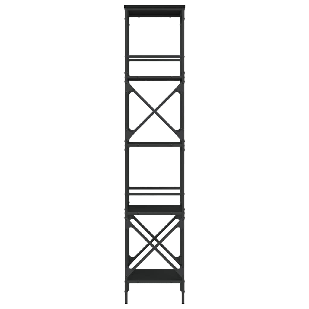 vidaXL Bibliotecă cu 5 niveluri, negru, 59x35x171 cm, lemn prelucrat vidaXL Bibliotecă cu 5 niveluri, negru, 59x35x171 cm, lemn prelucrat