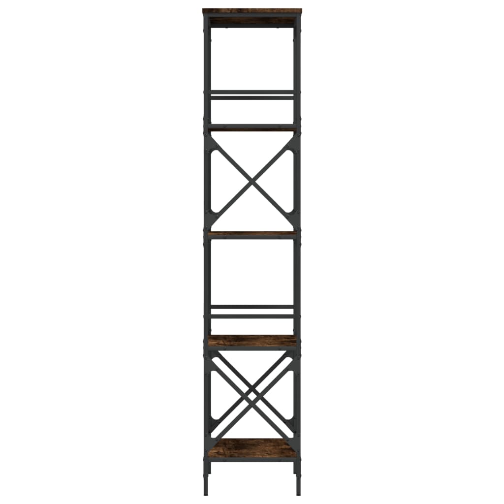 vidaXL Bibliotecă cu 5 niveluri, stejar fumuriu, 59x35x171 cm, lemn vidaXL Bibliotecă cu 5 niveluri, stejar fumuriu, 59x35x171 cm, lemn