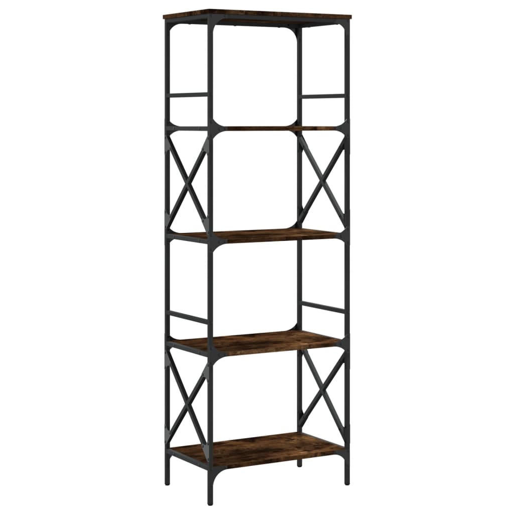 vidaXL Bibliotecă cu 5 niveluri, stejar fumuriu, 59x35x171 cm, lemn vidaXL Bibliotecă cu 5 niveluri, stejar fumuriu, 59x35x171 cm, lemn