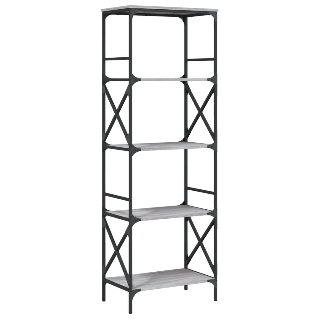 vidaXL Bibliotecă cu 5 niveluri gri sonoma 59x35x171 cm lemn prelucrat vidaXL Bibliotecă cu 5 niveluri gri sonoma 59x35x171 cm lemn prelucrat