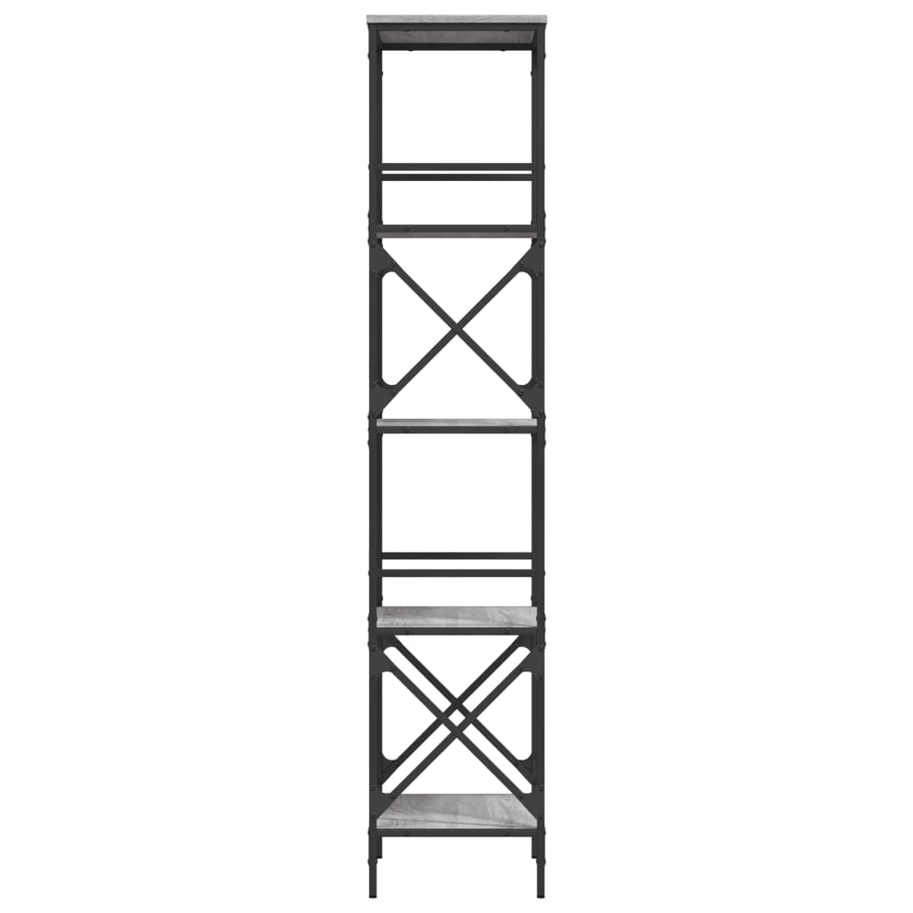 vidaXL Bibliotecă cu 5 niveluri gri sonoma 59x35x171 cm lemn prelucrat vidaXL Bibliotecă cu 5 niveluri gri sonoma 59x35x171 cm lemn prelucrat
