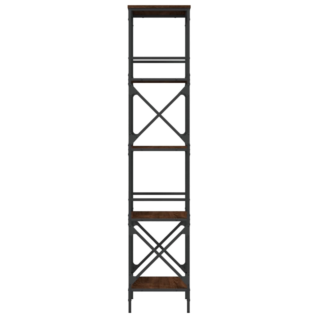 vidaXL Bibliotecă 5 niveluri, stejar maro, 59x35x171cm, lemn prelucrat vidaXL Bibliotecă 5 niveluri, stejar maro, 59x35x171cm, lemn prelucrat